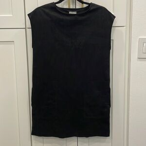 Aritzia Wilfred Free Nori Black Faux Suede Dress